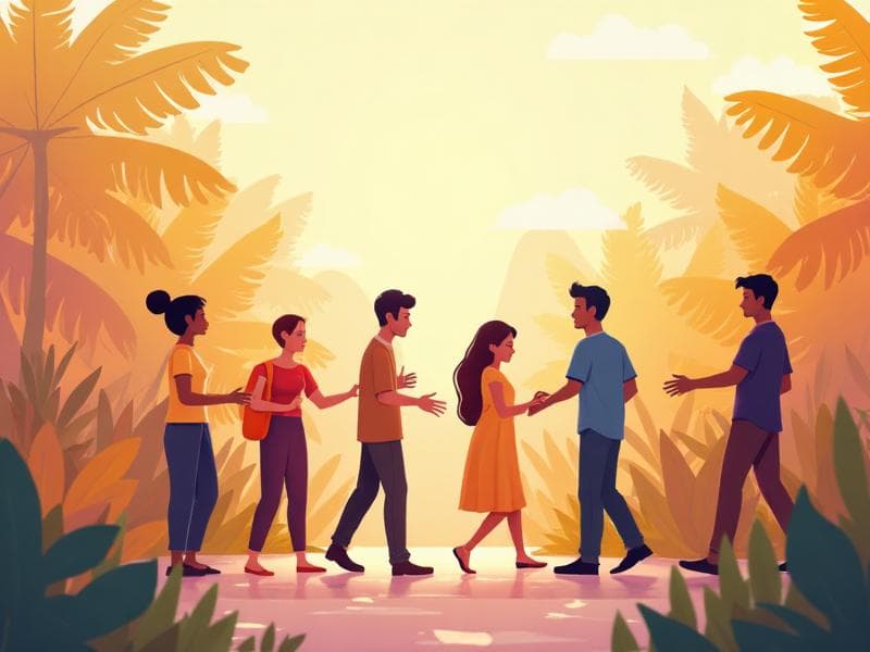 Community members connecting and supporting each other through TheraVerse